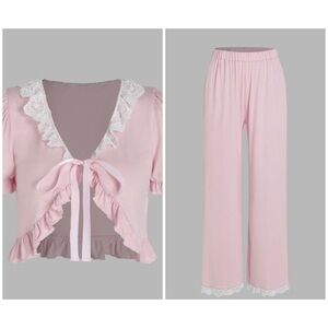 Cider: Lace  Trim Lounge Set